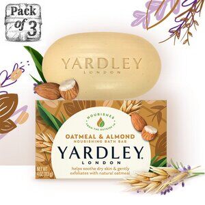 Yardley London Bar Soap - Oatmeal & Almond Soap Pack of 3
